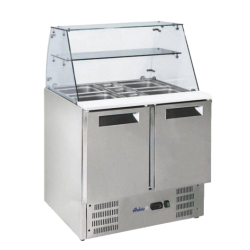 Stół chłodniczy 2-drzwiowy z nadstawą szklaną