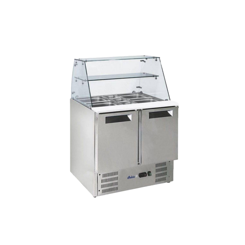 Stół chłodniczy 2-drzwiowy z nadstawą szklaną