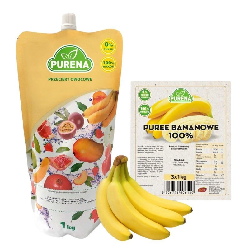 Puree bananowe pulpa Purena 1kg